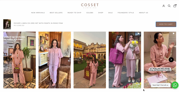 cossetclothing.com widget